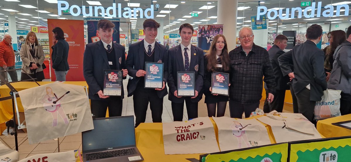 YENI Company are called Tote This Way. Selling reusable tote bags with unique designs. They won 4 awards at yesterday’s YENI Trade Fair in the Castle Court:
1Best Marketing
2Highest Sales
3Best Company and
4A special recognition award Hannah Cullen as Future Entrepreneur.