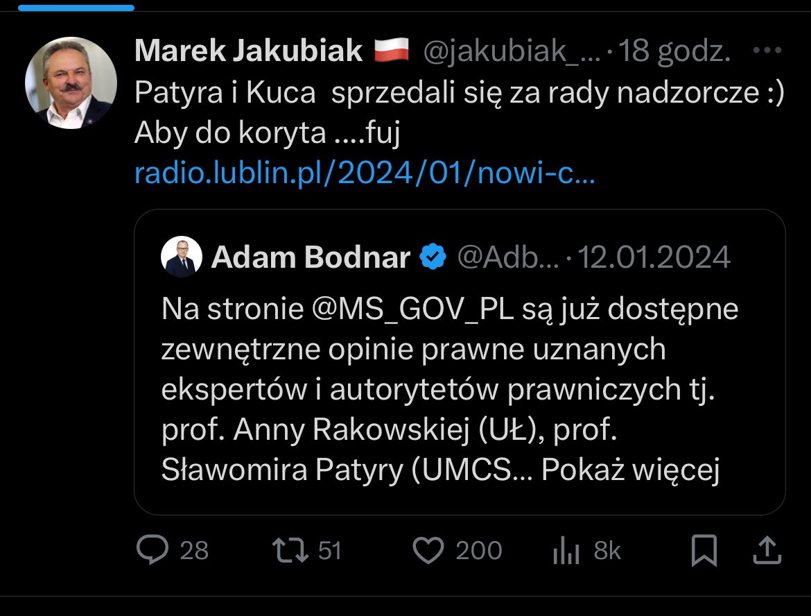 Panie pośle  <a href="/jakubiak_marek/">Marek Jakubiak 🇵🇱</a>  proszę nie rozpowszechniać nieprawdziwych informacji dotyczących  rzekomego wejścia przeze mnie do jakiejś rady nadzorczej.
