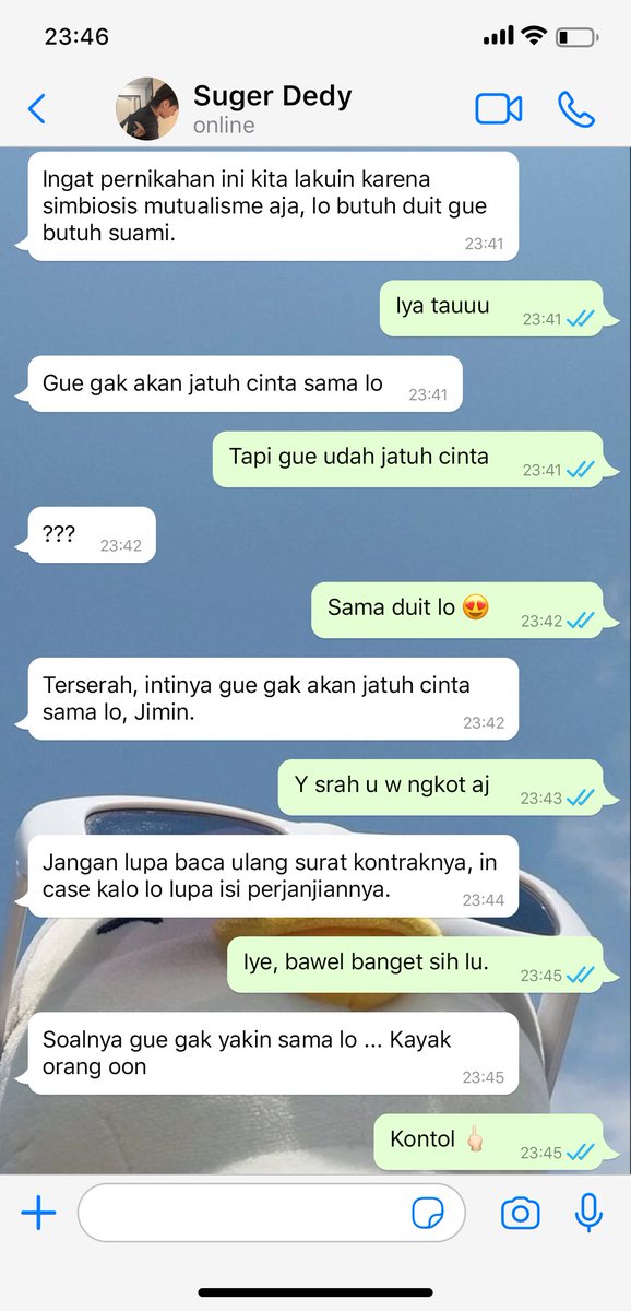 Lilykiyowo_'s tweet photo. a Kookmin / jikook au

— Marriage contract

Pernikahan kontrak itu tak bisa dihindari, Jimin butuh uang dan Jungkook butuh suami; simbiosis mutualisme. 

© Lilykiyowo_ https://t.co/EMivH76box