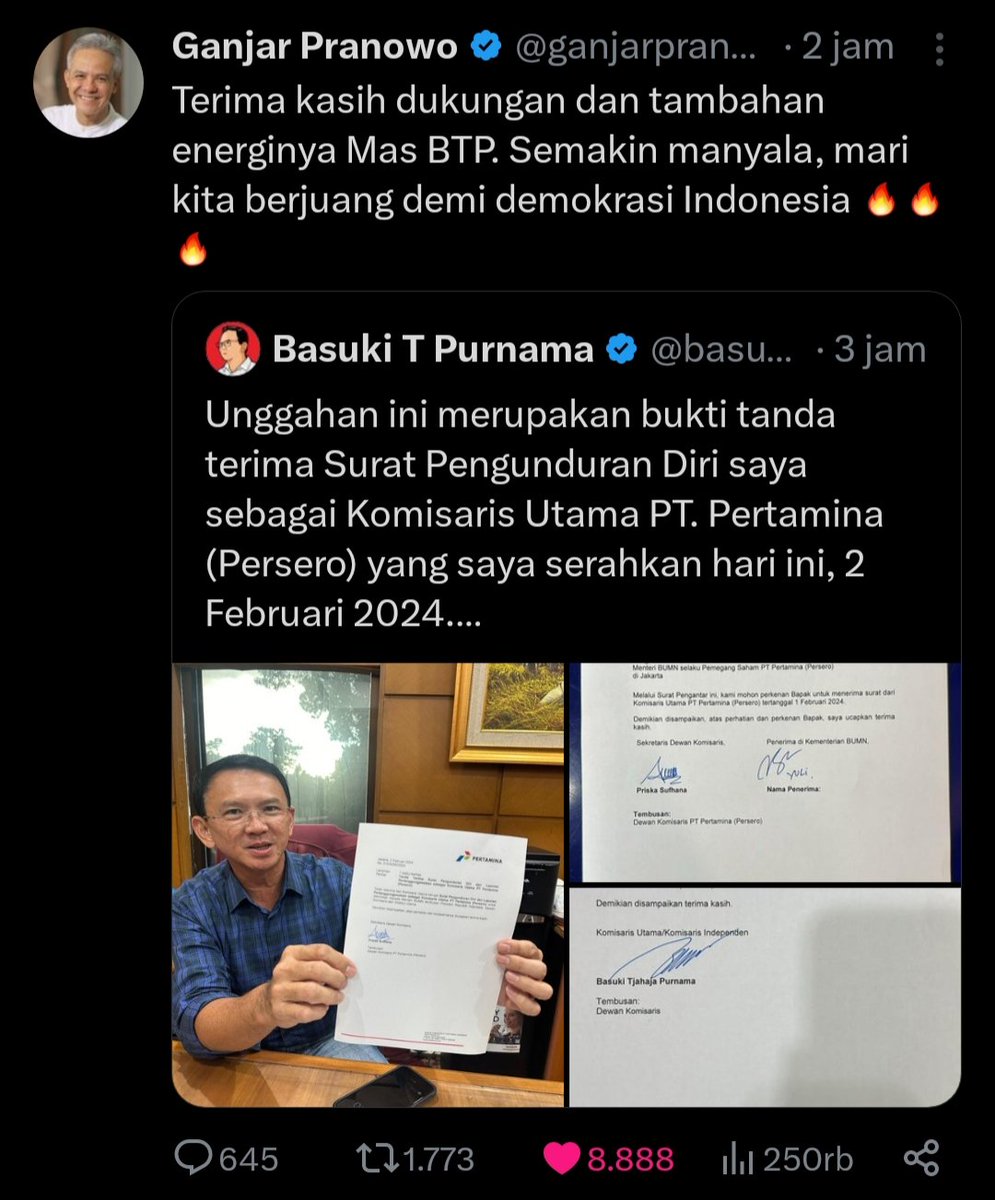 koenirdjahe1708's tweet photo. Superteam ๐ฎ๐ฉ๐ค
Hari ini belum berakhir, kutemukan satu noktah ttg edukasi politik. Utk berjuang memenangkan demokrasi, #GanjarMahfud2024 memiliki support system yg robust dr team TPN TPD โ
#WelcomeBackAHOK
#GasssGanjarMahfud https://t.co/x5u6Za91Yn