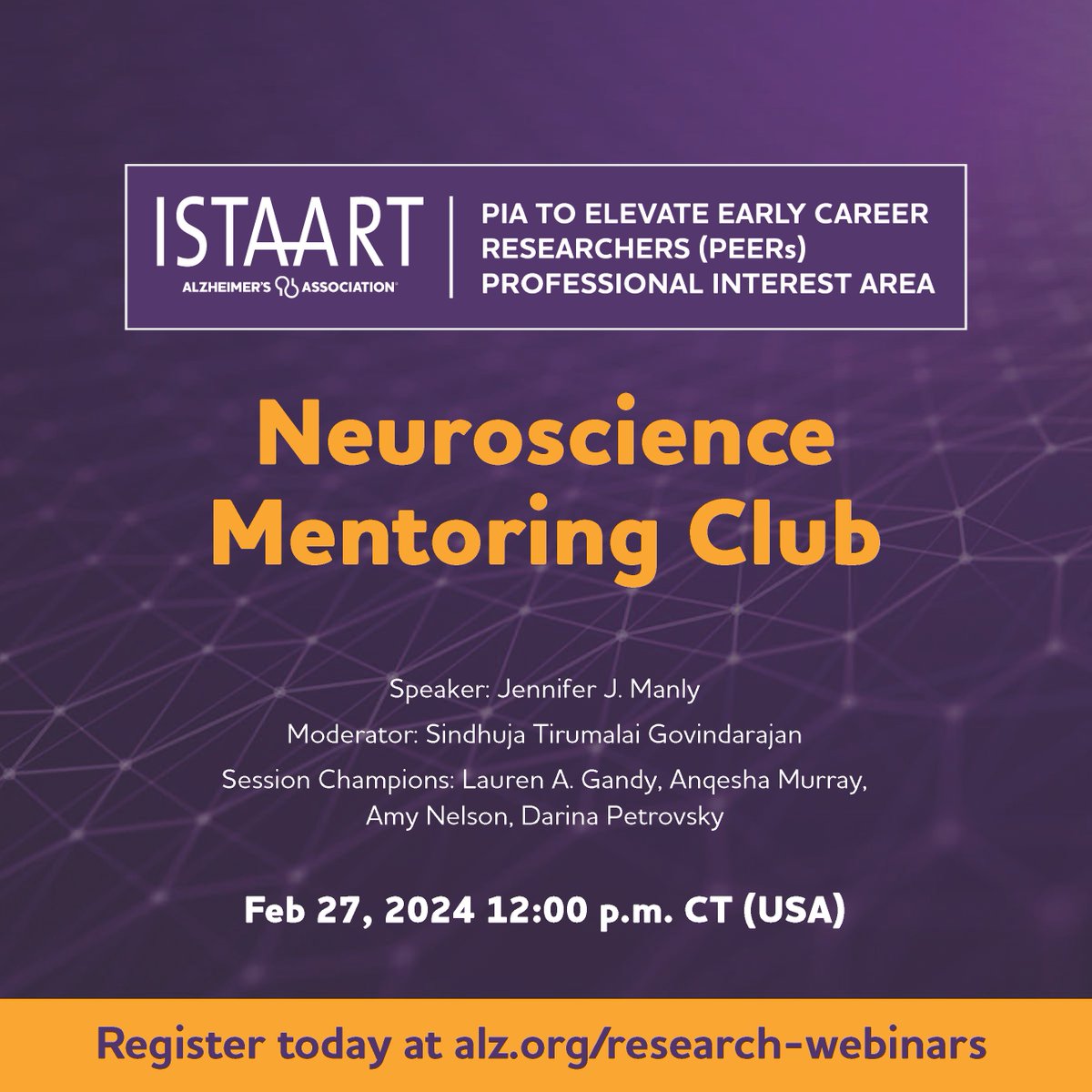 Join our Neuroscience Mentoring Clubs 🤝— where collaboration, mentorships, and diverse interactions thrive! Highlighting neuroscientists across the field, we're dedicated to fostering an inclusive culture in dementia science. #Neuroscience #Mentorship #DementiaScience