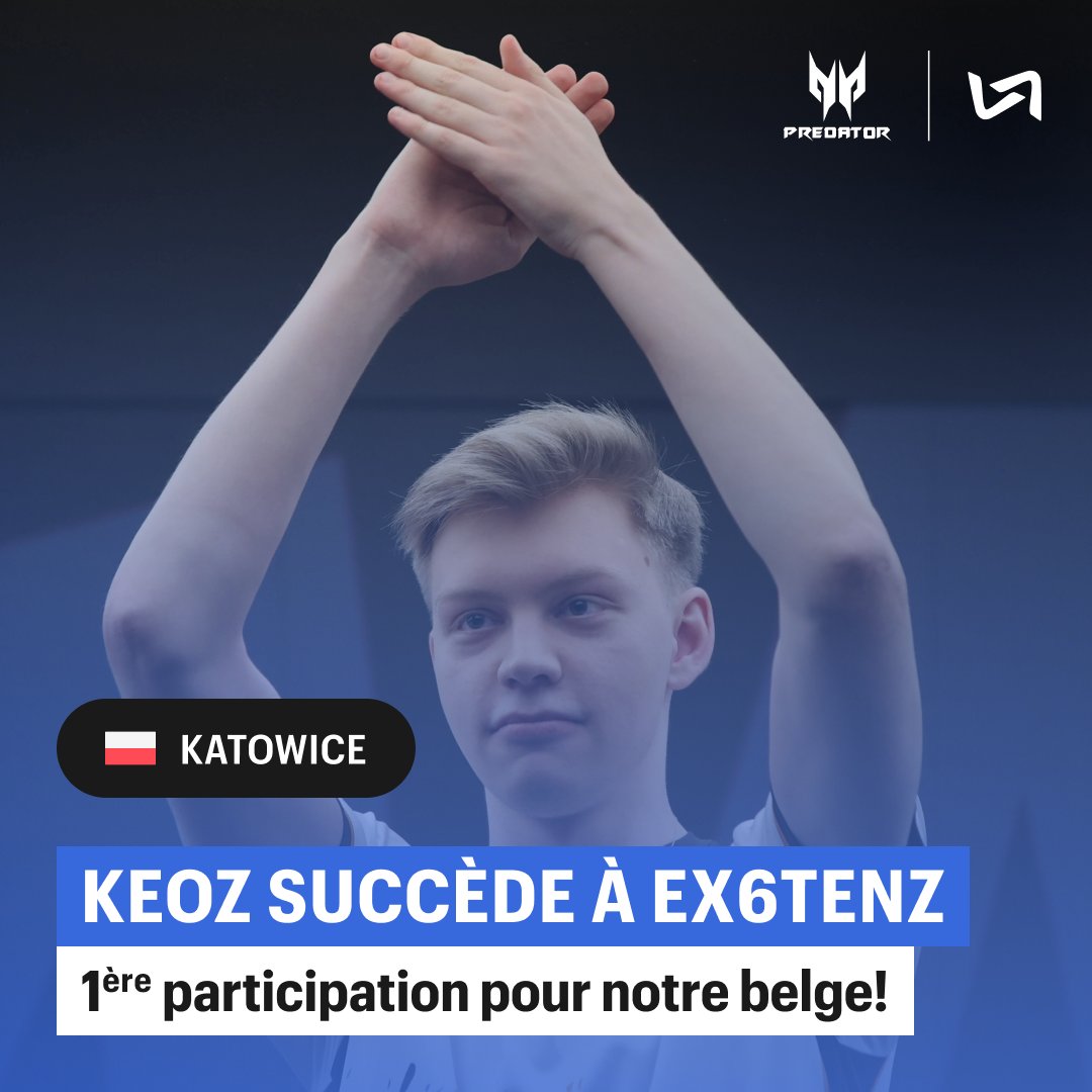En battant M80 (13/10) et VP (2/1), Keoz s’est qualifié pour la première fois de sa carrière pour l'#IEM Katowice.🥳 

Il succède à Ex6TenZ, dernier représentant belge en 2015. 🇧🇪

Rendez-vous dimanche contre Monte à 13h30.📆

Publication en partenariat avec <a href="/PredatorFrance/">Predator Gaming 🇫🇷</a>