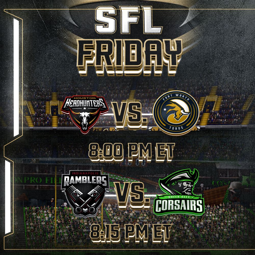 We love the smell of fresh football in the morning 👃 🏈 
SFL Season 22 Week 4 starts tonight at 8 pm ET with 3-0 Houston in town to take on Fort Worth and Queen City's home opener against Indianapolis!

Watch live: buff.ly/49aawf8 
Week 4 Preview: buff.ly/3uhyKoS