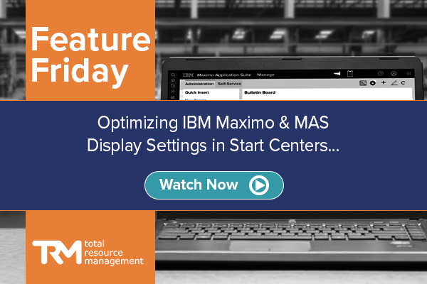 TRM_maximo's tweet photo. Optimizing Display settings in Start Centers? Here is a short how-to video to explain in both a browser and mobile. https://t.co/IapSiIqcbh
#IBMMaximo #AssetPerformanceManagement #EAMApplications https://t.co/f70Ftu3Jhl