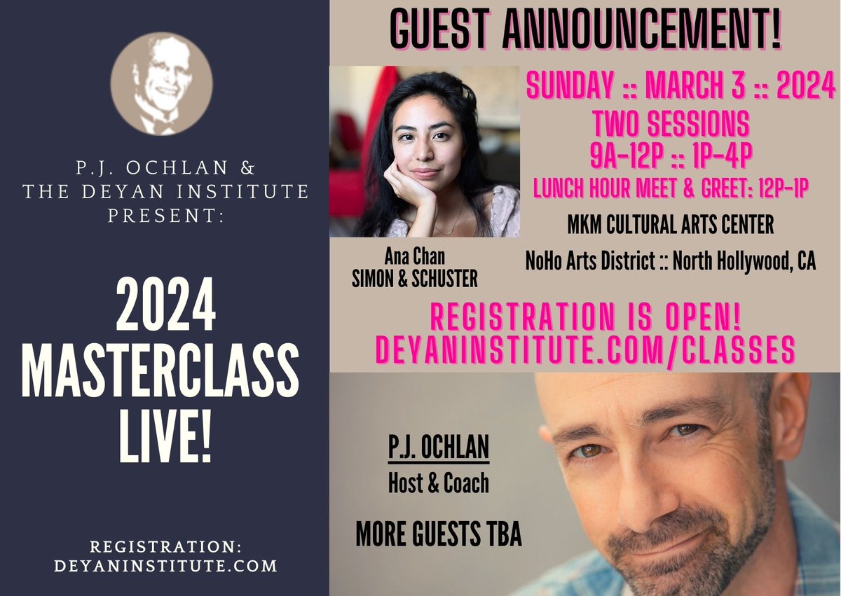 We’re so excited to share another guest joining P.J.’s Deyan Institute Masterclass LIVE on March 3rd… The wonderful Ana Chan from <a href="/simonschuster/">Simon & Schuster</a>! Have you reserved a spot yet? Link in bio.