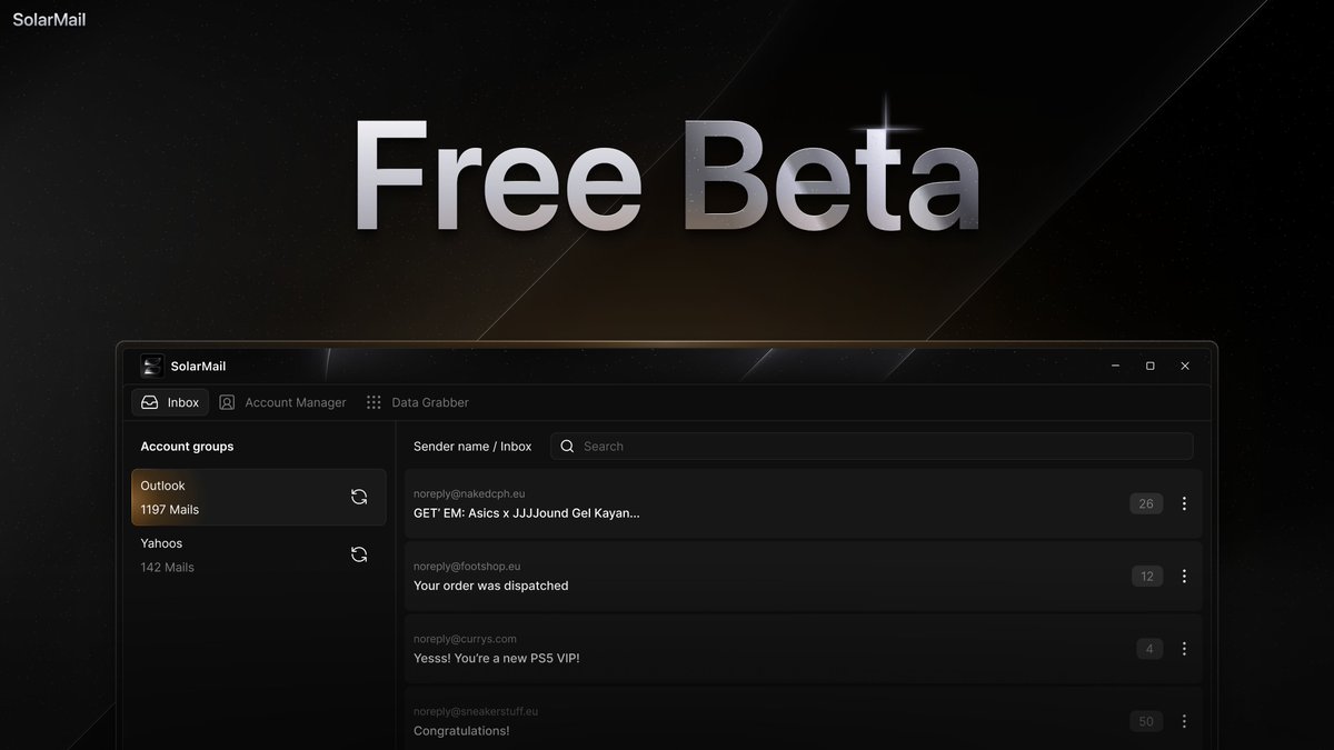 SolarMail Free Beta ⚡️ Starting today we invite everyone to test SolarMail. SolarMail is the unltimate Inbox tool for handeling thousands of emails at once 🔥 Giveaway: Prize: 5 x SolarMail Lifetime Key 1 x SolarTools Lifetime Key Rules: Follow: @solar_mail ❤️ Like ♻️…