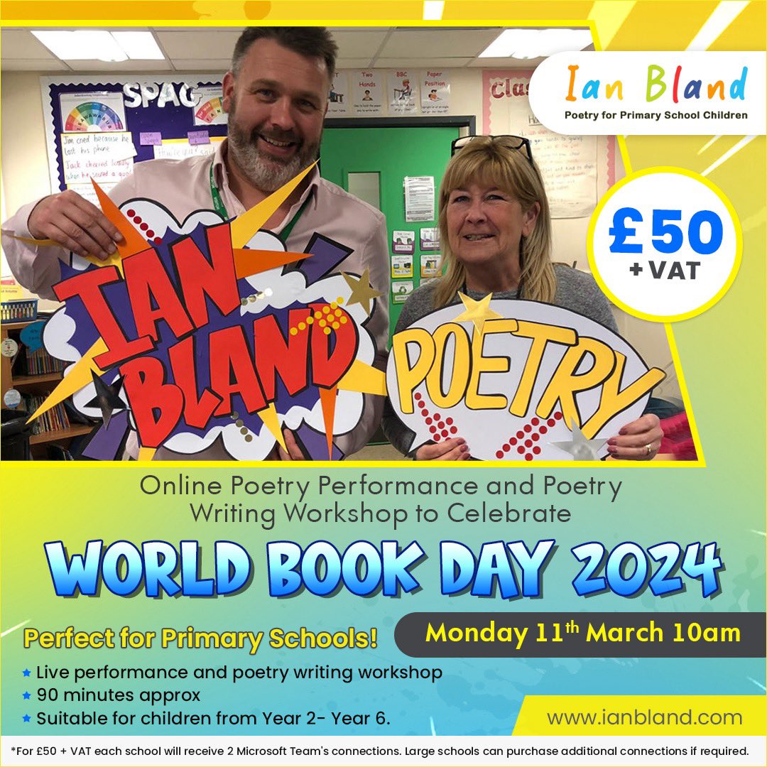 Blandpoet's tweet photo. I’m leading an online poetry workshop for primary schools to celebrate World Book Day on the 11th March! We are going to be writing and performing our own poems LIVE on Microsoft Teams! COME AND JOIN US!! #workdbookday https://t.co/p8FYRQ7HBI