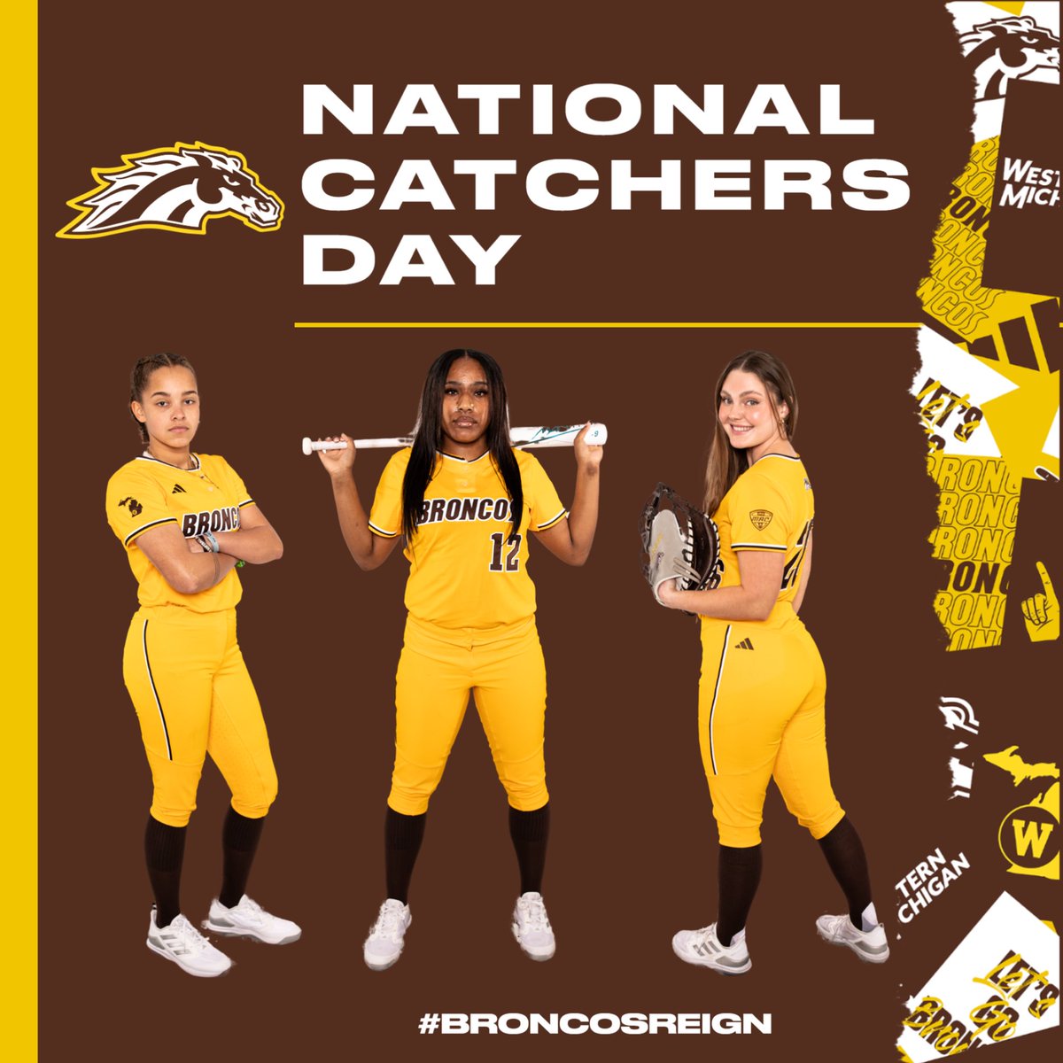 Happy National Catchers Day to our 3 hardworking ladies! #BroncosReign #BrandNewBroncs #Redefined