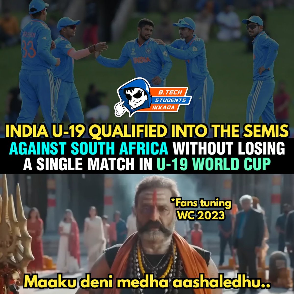 btsiconnects's tweet image. World Cup ayaka ye match gurinchi alochinchina aa Okka Final lo Oogipoyinadhe kalla mundhu terlutundhi 🥲🇮🇳
#CWC2023 #WorldCupU19