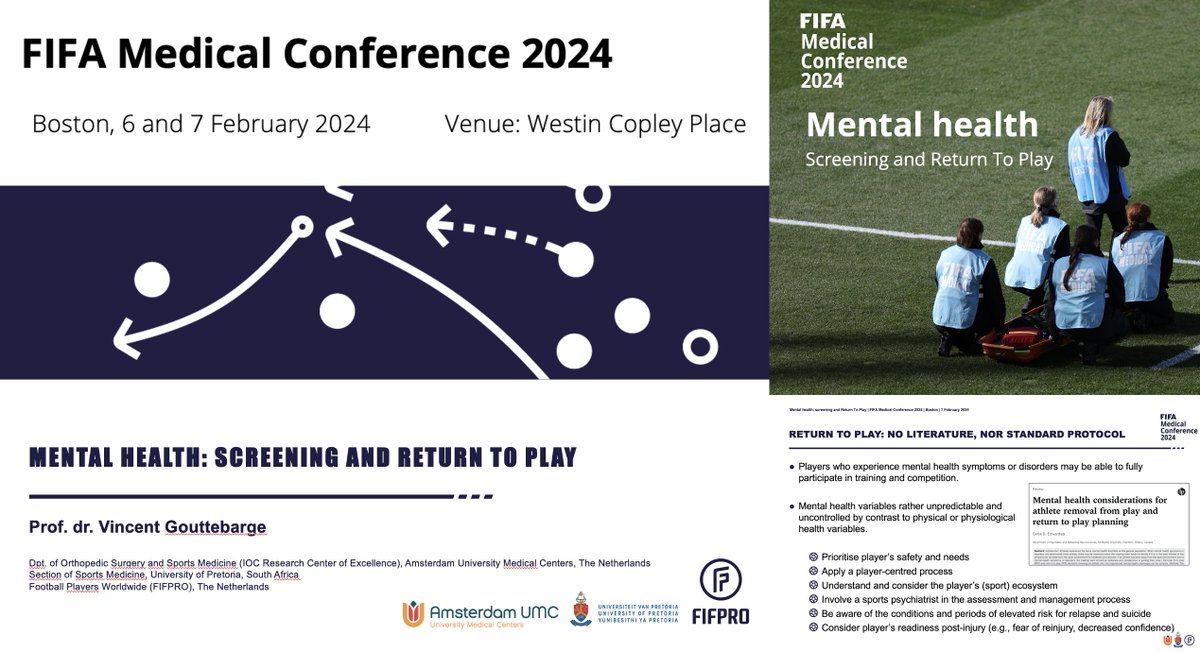 Almost time to travel to Boston for FIFA Medical Conference 2024 @FIFAMedical @fifamedia @andy_massey @aserner … to exchange on Football Medicine and present on mental health screening and Return To Play @FIFPRO @ACES_Amsterdam @SportsMedUP @UPTuks @amsterdamumc @AmsterdamCHSS