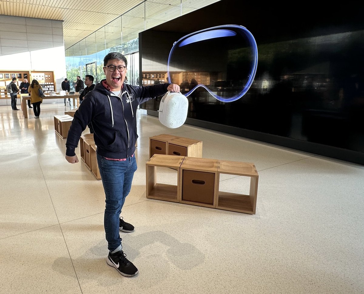 educationxr's tweet photo. Our Creative Director @itspaolopv picked up his Apple Vision Pro at Apple Park! Stay Tuned for his unboxing video showcasing the Apple Vision Pro and EducationXR!

Check our app on this list!
https://t.co/6ZrhC5xX1W

#AppleVisionPro #VisionPro https://t.co/h109q4wt8F