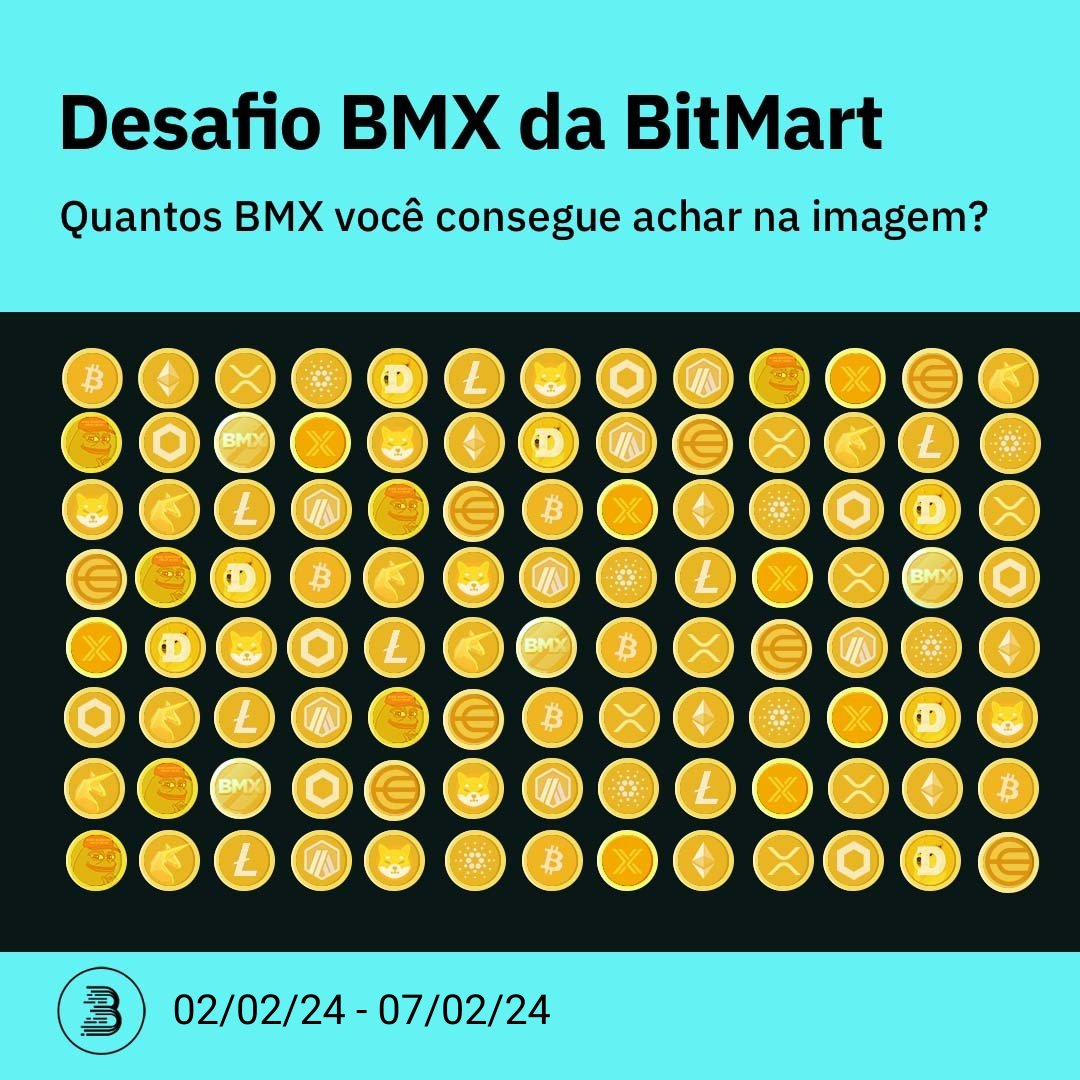 Você tem olhos de águia para Cripto? 👀🦅 

 🪙 Participe do nosso Desafio BMX BitMart, e tenha a chance de ganhar $50 em cripto

👉 Participe aqui: bit.ly/3Ssz77Y

Boa Sorte 🍀 

#DesafioBitMart #BMX #Cripto #web3 $BMX