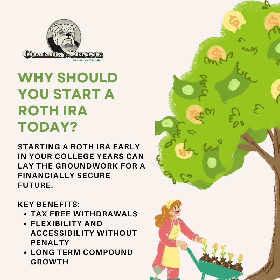GUcommonsense's tweet photo. Start your financial future off right with a Roth IRA! Look into it and start securing your future today. https://t.co/oySBRAl4fc