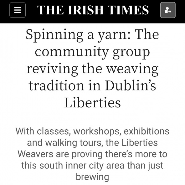 The Irish Times has featured our latest exhibiting group; The Liberties Weavers! Read the article: i.mtr.cool/cfvcigxdrt ~ @artscouncil_ie @IrishTimes #dublinheritage #ArtistRunSpaces #dublin #exhibition #dublinarts #BrigitDublin2024