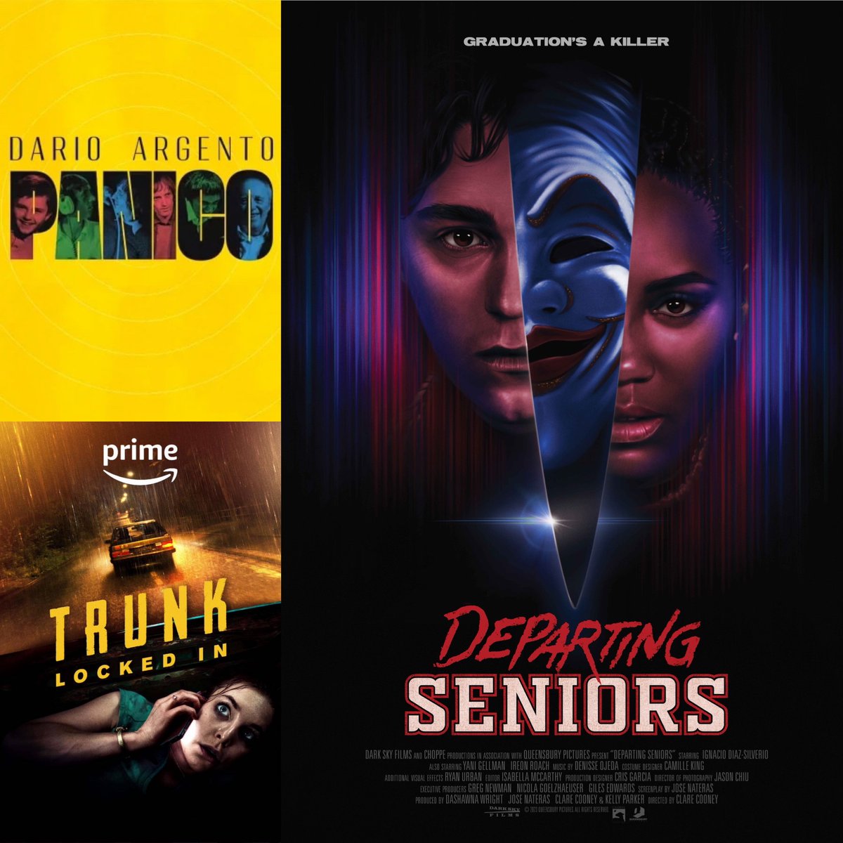 zgpodcasts's tweet photo. Happy Friday! This week's new #streaminghorror & #vodhorror picks include include a supernatural teen slasher, a peek into the mind of a horror master & a claustrophobic nightmare on wheels. #shudder #departingseniors #clarecooney #darioargentopanico #trunklockedin #horror https://t.co/LfR8mPzIkj