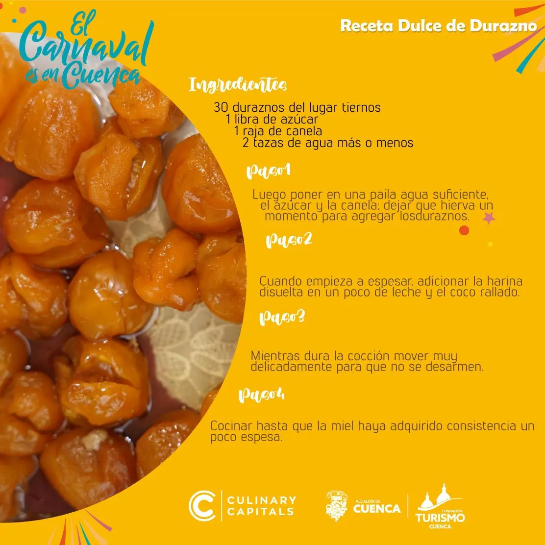 🎊#ElCarnavalEsEnCuenca I Endulza tus fiestas con nuestros dulces tradicionales.
👉Sé parte de la tradición y prepara estos deliciosos dulces con tu familia o amigos.
 ¿Cuál es tu dulce favorito de Carnaval? 🤔 ¡Queremos conocer tus preferencias!
