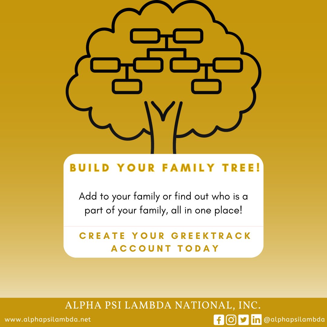 Build your family tree in GreekTrack! Alumni, don’t forget you still have a chance to win an Amazon gift card for creating your GreekTrack account! #apsi #staynoble #familiaforever