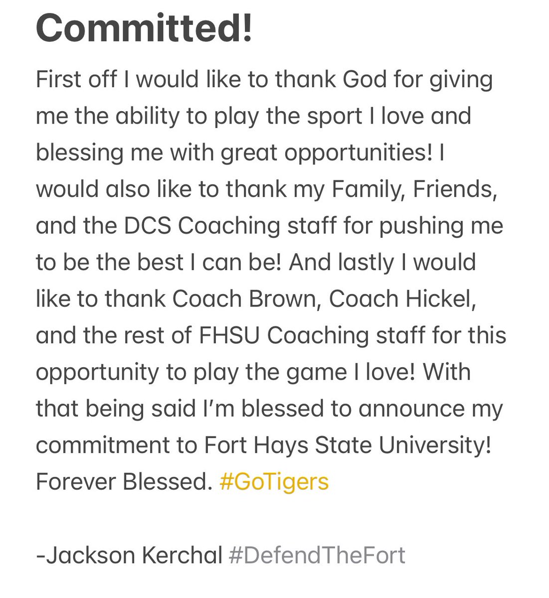 Committed 🏠! #DefendTheFort

@Coach_Hickel @HCFHSUFB @FHSUFootball