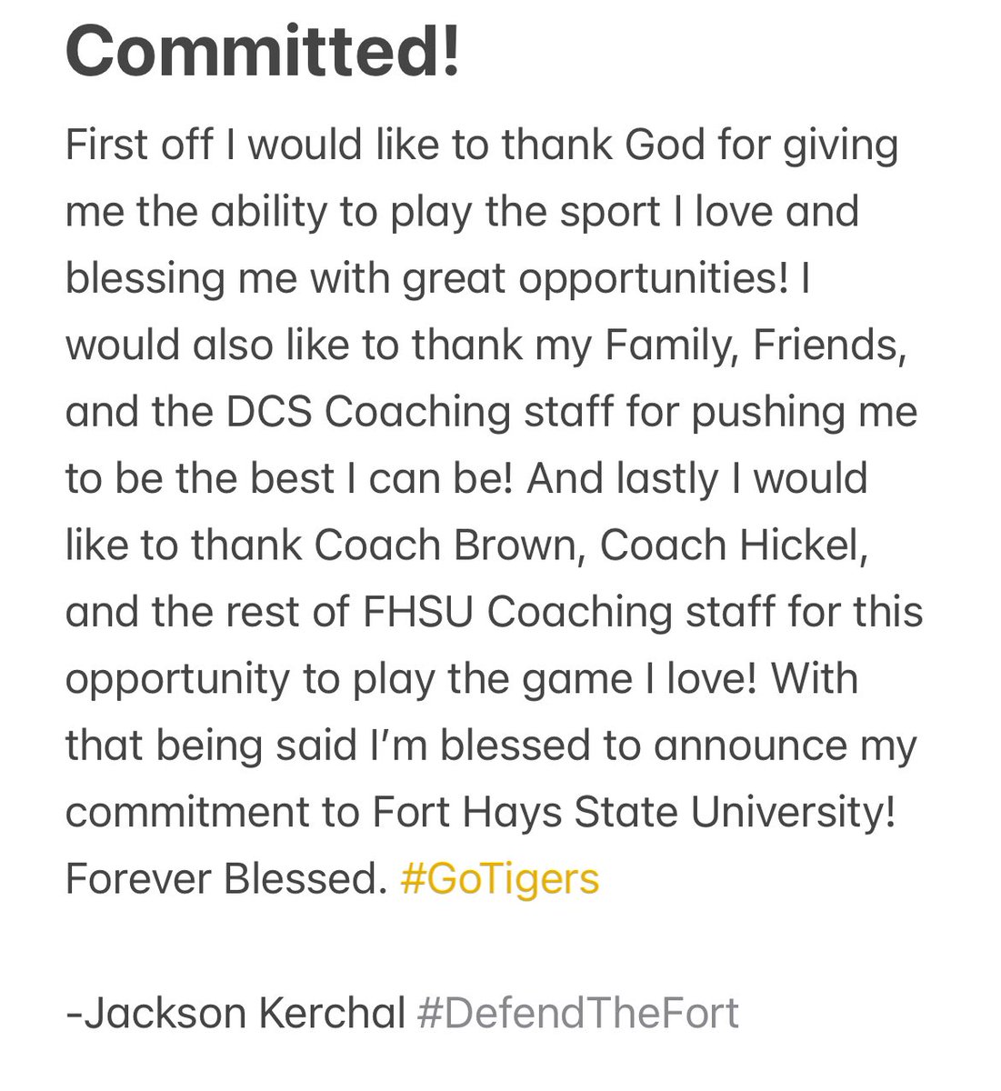 Jacksonkerc's tweet photo. Committed 🏠! #DefendTheFort

@Coach_Hickel @HCFHSUFB @FHSUFootball https://t.co/vmifjAfbOr