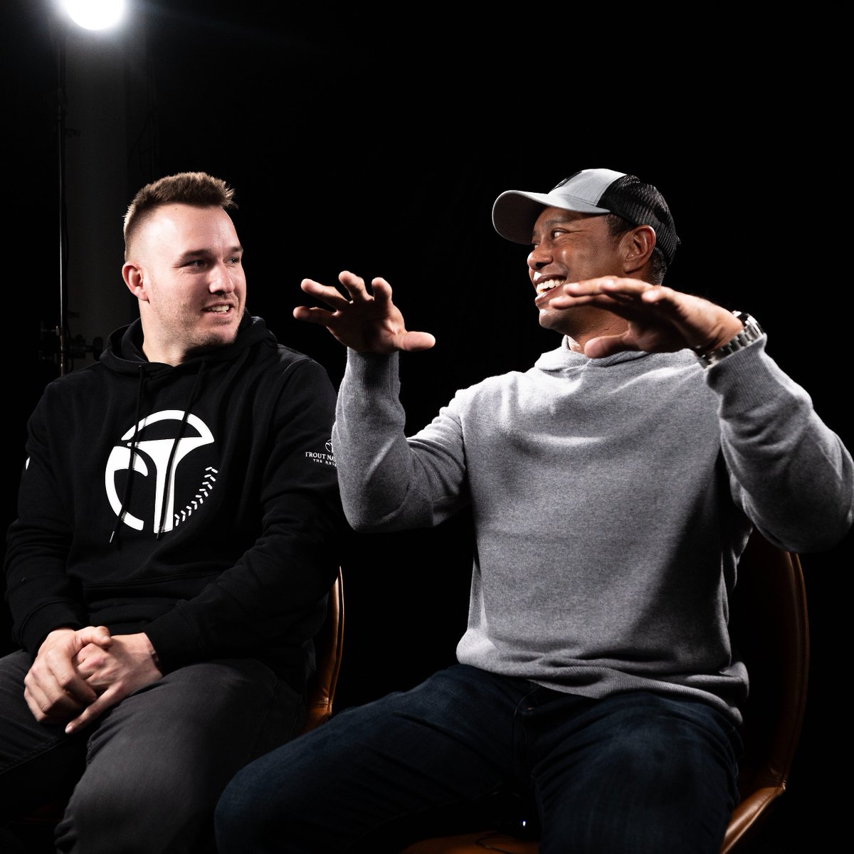 MikeTrout's tweet photo. Temps were low but excitement is high at Trout National. Highlights from another great visit with @tigerwoods and @tgrdesignbytw as we continue to make forward progress on the course. https://t.co/me2KILTIdL