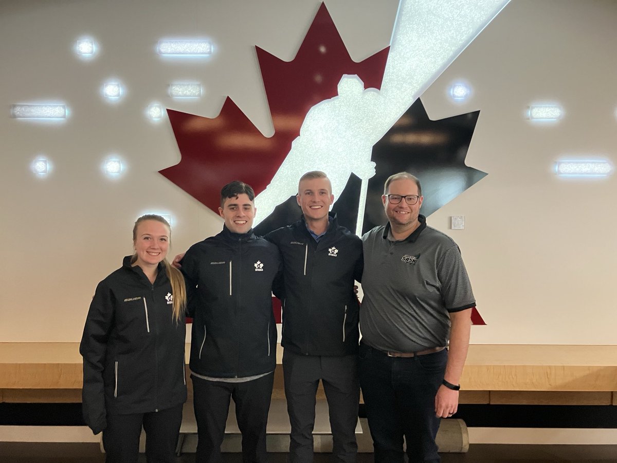 HockeySask_ODP's tweet photo. Shoutout to ⁦@hockeysask⁩ officials Bob Millette, Ty Skene &amp; Liz Dornstauder who are attending ⁦⁦@HockeyCanada⁩ National High-Performance Camp in Calgary this weekend. 
#EarnYourStripes #SaskProud https://t.co/IH3VluXAvE