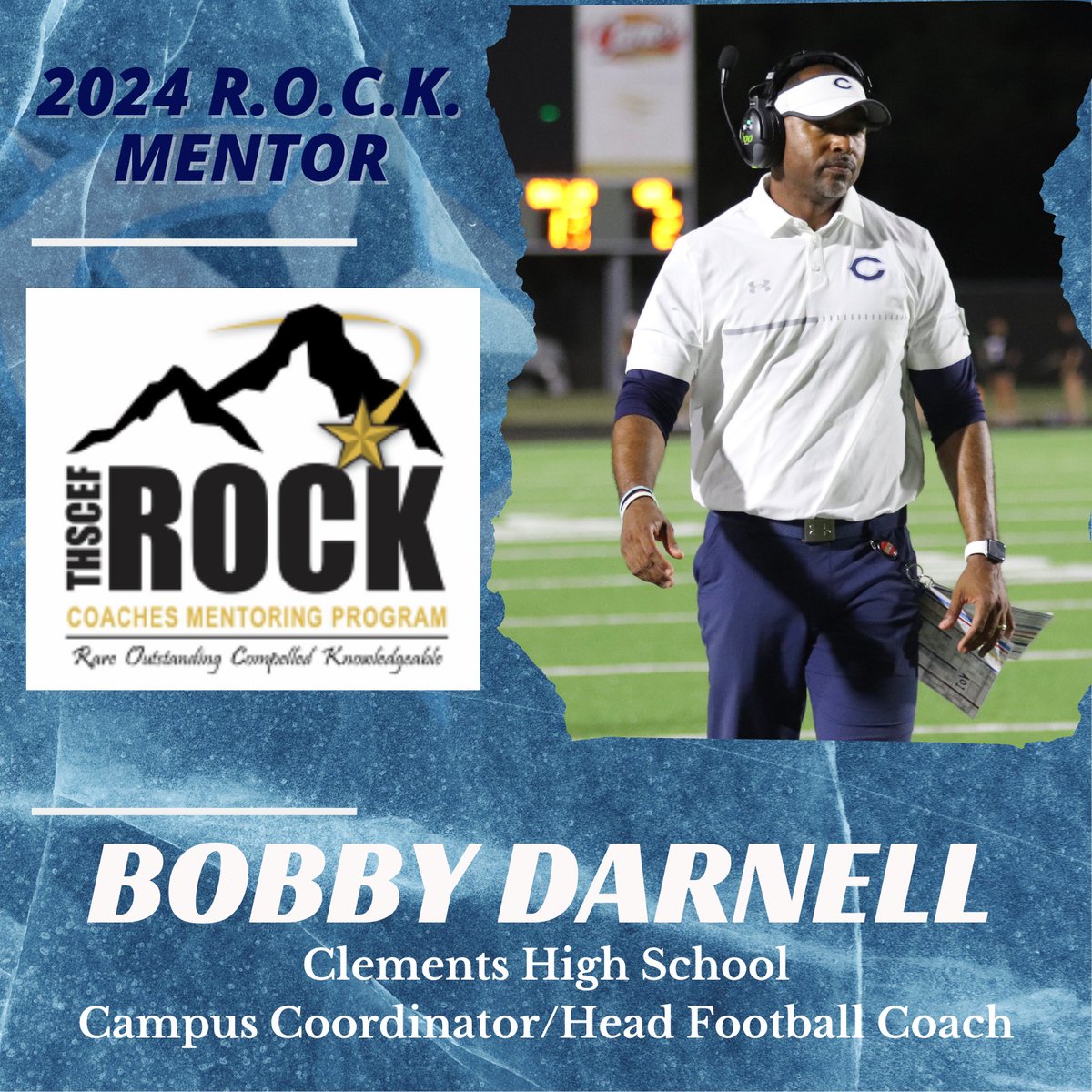 Congratulations to our own <a href="/CoachD28_BU/">Coach Darnell @ C-High</a> for his selection as a 2024 <a href="/THSCAcoaches/">THSCA</a> R.O.C.K. mentor. Coach has a ton of experience in successfully growing young coaches and players. He'll do a fantastic job with his mentee!
#thsca #thscaROCK #LetsRide #RangerPride #HWPO