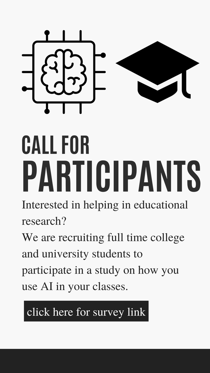 drcostapsych's tweet photo. Hello! I am doing some research on how undergraduates use AI to help with their coursework. If you are an undergrad, please consider taking this short survey! If you work with undergrads, please share!

https://t.co/N60OJHwocJ https://t.co/vE4vq13nVW