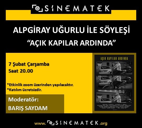 7 Şubat Çarşamba akşamı 20.00'da <a href="/alpgiraymugurlu/">Alpgiray M. Uğurlu</a>  ile <a href="/mubiturkiye/">MUBI Türkiye</a>'de gösterimde olan son filmi Açık Kapılar Ardında üzerine bir söyleşi gerçekleştireceğiz. 

Vakti olan herkesi bekliyoruz. 
📌Zoom linki aşağıdaki iletinin devamında...