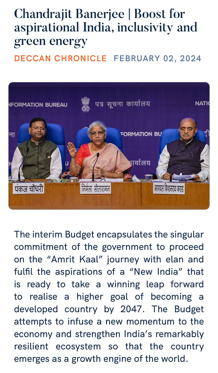 RSorkha's tweet photo. Chandrajit Banerjee | Boost for aspirational India, inclusivity and green energy
 https://t.co/Zcc9SCOnvR

via NaMo App https://t.co/e7ODUEu0Tj