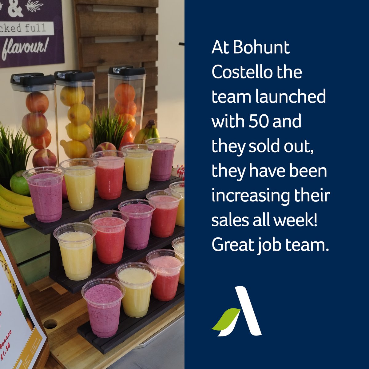 AccentCatering's tweet photo. Our fresh smoothie range has started launching in secondary schools and they have been flying off the shelves! 🍓🍊🍏
They’re packed with fruit and taste delicious.

#FreshSmoothies #StudentFuel #SchoolNutrition #StudentFuel #Smoothies https://t.co/FLerihH66F