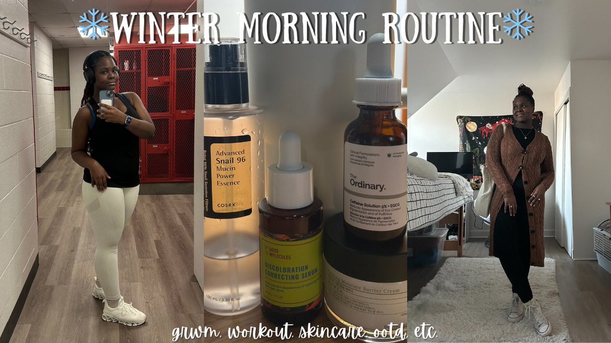 lifewithzaura's tweet photo. ❄️WINTER MORNING ROUTINE❄️|| grwm, workout, skincare, ootd, etc.
https://t.co/gEGTplOA7t
NEW VIDEO OUT NOW!! 
#grwm #workout #skincare #ootd #aesthetic #youtube https://t.co/U84Am4WWmt