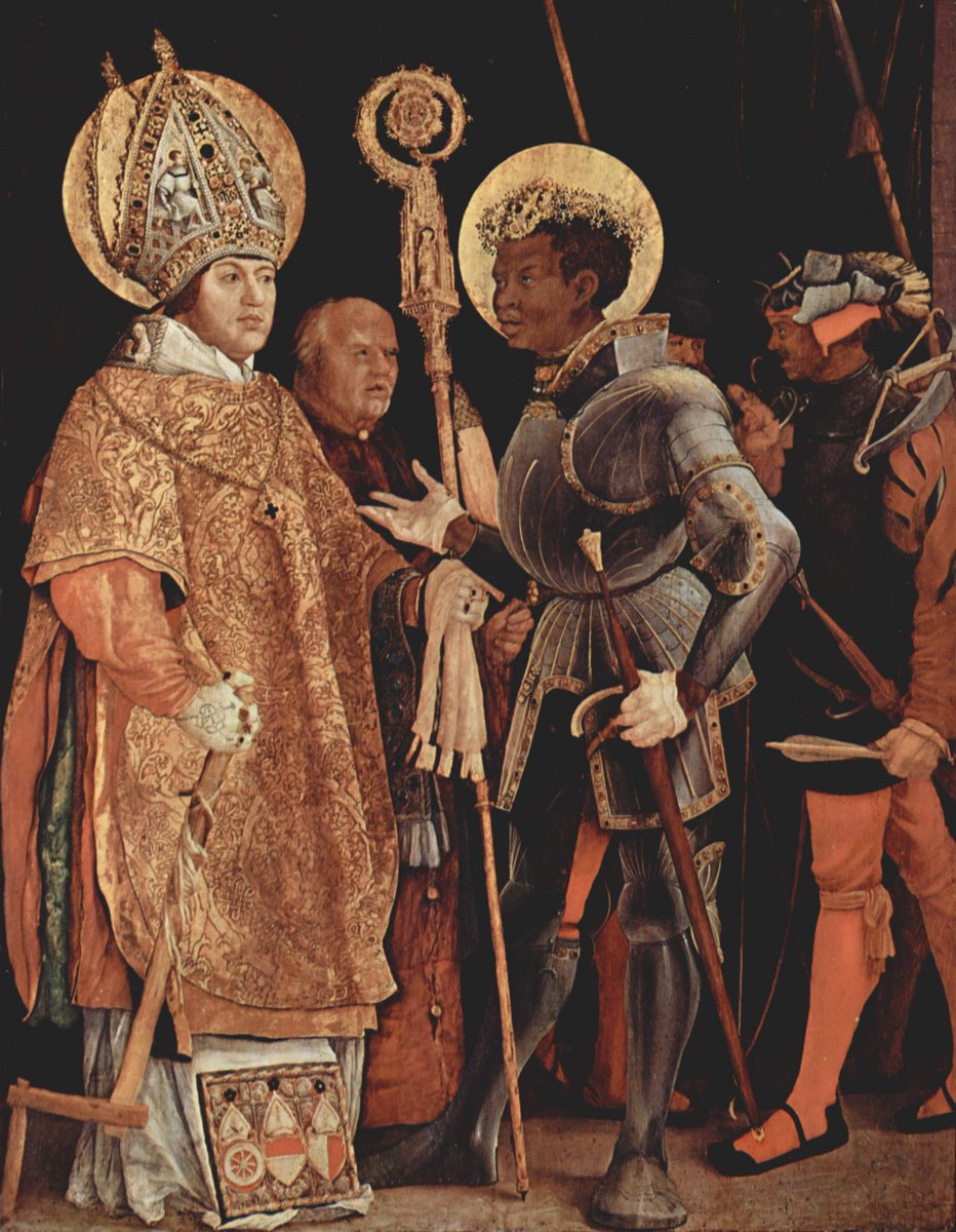 #morethan28days #BlackSaints #BlackHistoryMonth 'Historical records of Saint Maurice—which means “like a Moor” in Latin—are mainly contained in writing by Bishop Euchenus of Lyon. Also known as Saint Mauritius, he was admired for his exceptional character and faith.' 1/