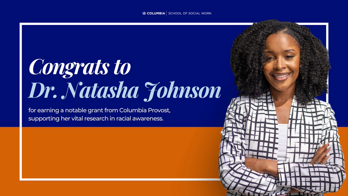 Congrats to #CSSW Assistant Professor Natasha Johnson for receiving a prestigious grant from <a href="/Columbia/">Columbia University</a> Provost for Junior Faculty who Contribute to the Diversity Goals of the University. The grant will fund her research on understanding adolescent awareness of racial oppression.