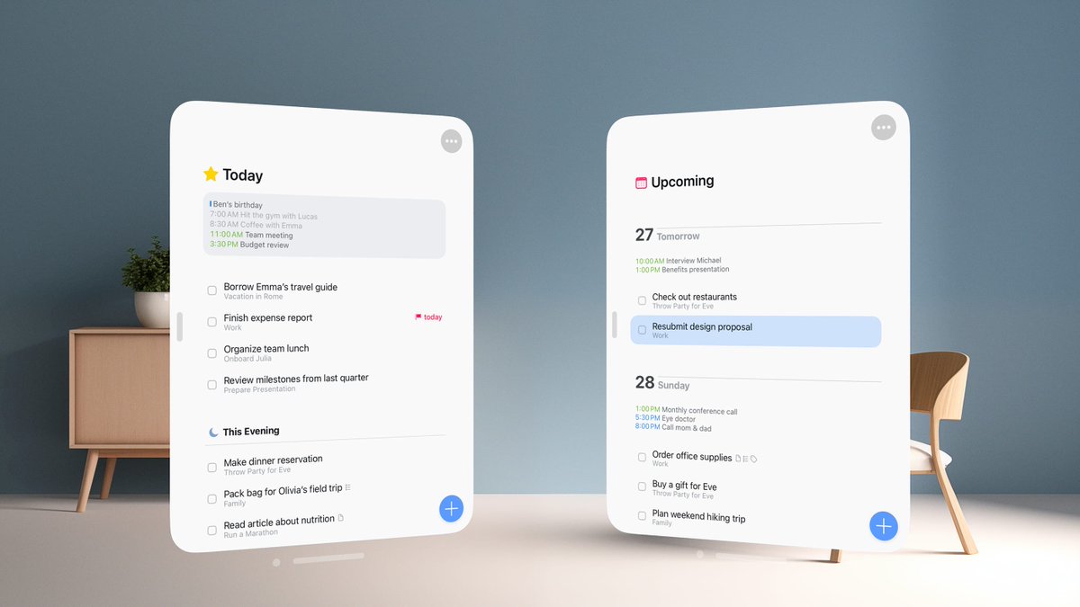 culturedcode's tweet image. We’re delighted to announce an exciting new version of Things 3, designed and built to run natively on Apple Vision Pro. ✨
Read all about it: culturedcode.com/things/blog/
View on the App Store: apps.apple.com/app/id64756885…
#AppleVisionPro
