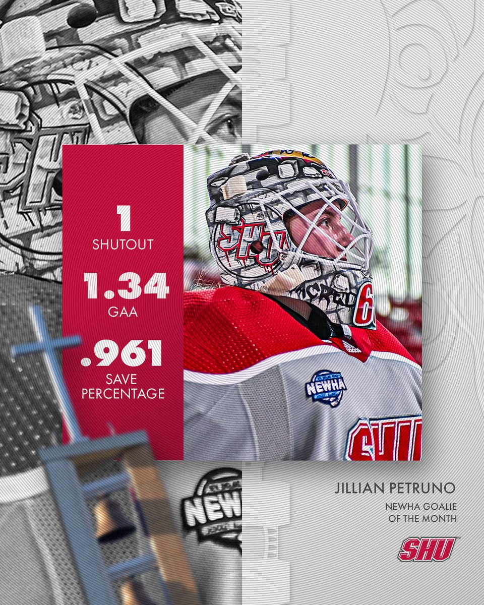 ‼️𝓚𝓮𝓮𝓹 '𝓮𝓶 𝓬𝓸𝓶𝓲𝓷𝓰‼️

Congrats to Jillian on being named the NEWHA Goalie of the Month for January!

#WeAreSHU