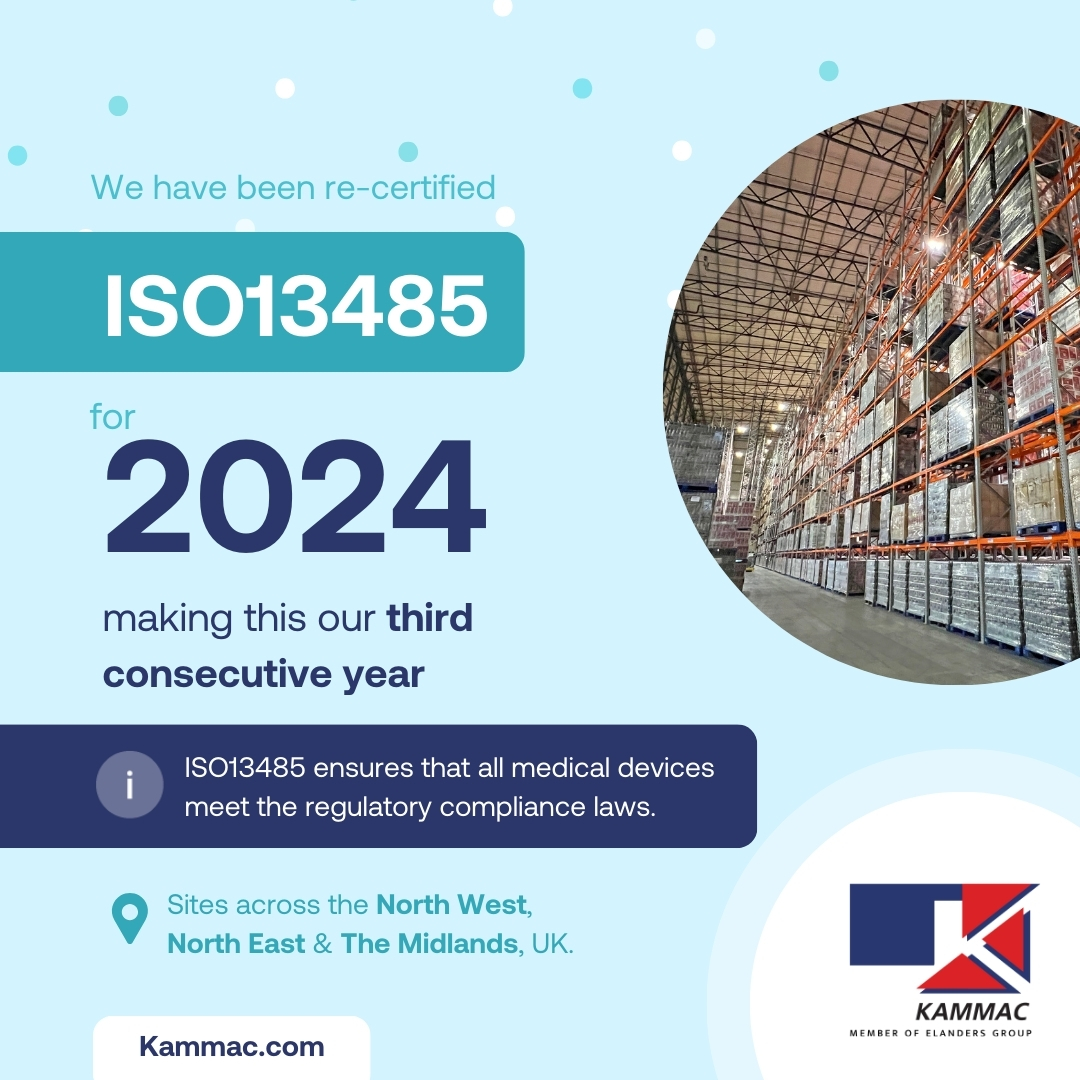 We are excited to share that Kammac has once again achieved an impeccable performance in our ISO13485 surveillance audit, marking our third consecutive year.

Thank you to the dedicated team at the M58 site⭐

#logistics #compliance #awards