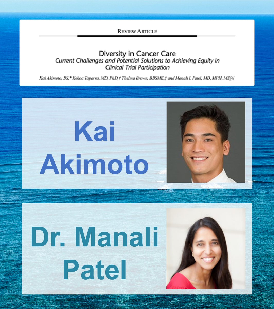 KekoaMDPhD's tweet photo. Mahalo @StanfordCancer @StanfordMed for highlighting Pacific Islanders for #WorldCancerDay 

Grateful for Dr. @manalipatelmd's mentorship and passion from rising star @KaiAkimoto671 (@umnmedschool) who first authored this Cancer Clinical Trial review

https://t.co/o46jI31c5m https://t.co/zSlhgHtn6F