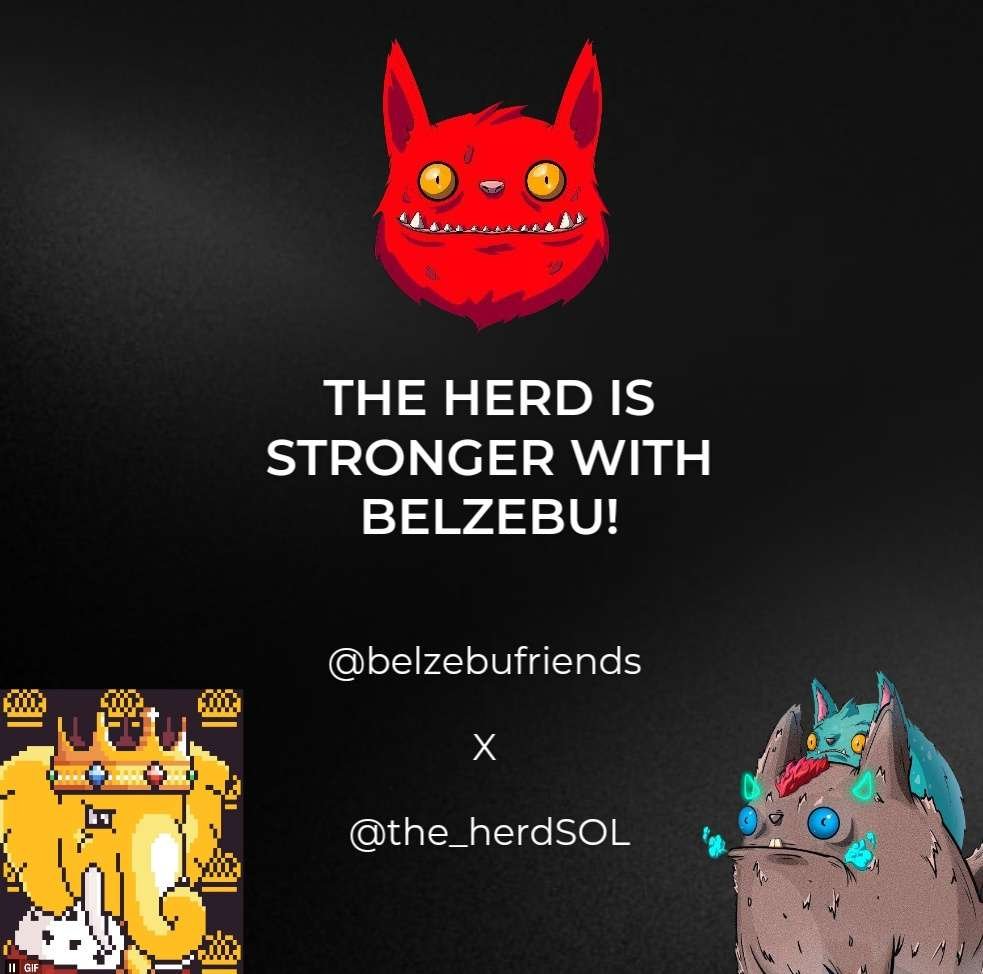 belzebufriends's tweet photo. The herd is stronger with Belzebu!

@the_herdSOL

(I was told to post this with gun to my head) https://t.co/XzQC2fSo5Q