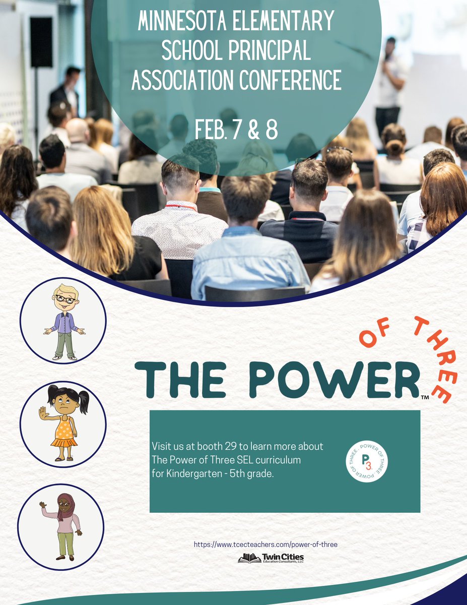See you next week at the MESPA conference! Stop by to learn about The Power of Three SEL curriculum for kindergarten-5th grade, offering three tiers of learning supports! #MESPA #ElementaryPrincipals #socialemotionaldevelopment #socialemotionallearning #socialemotionalcurriculum