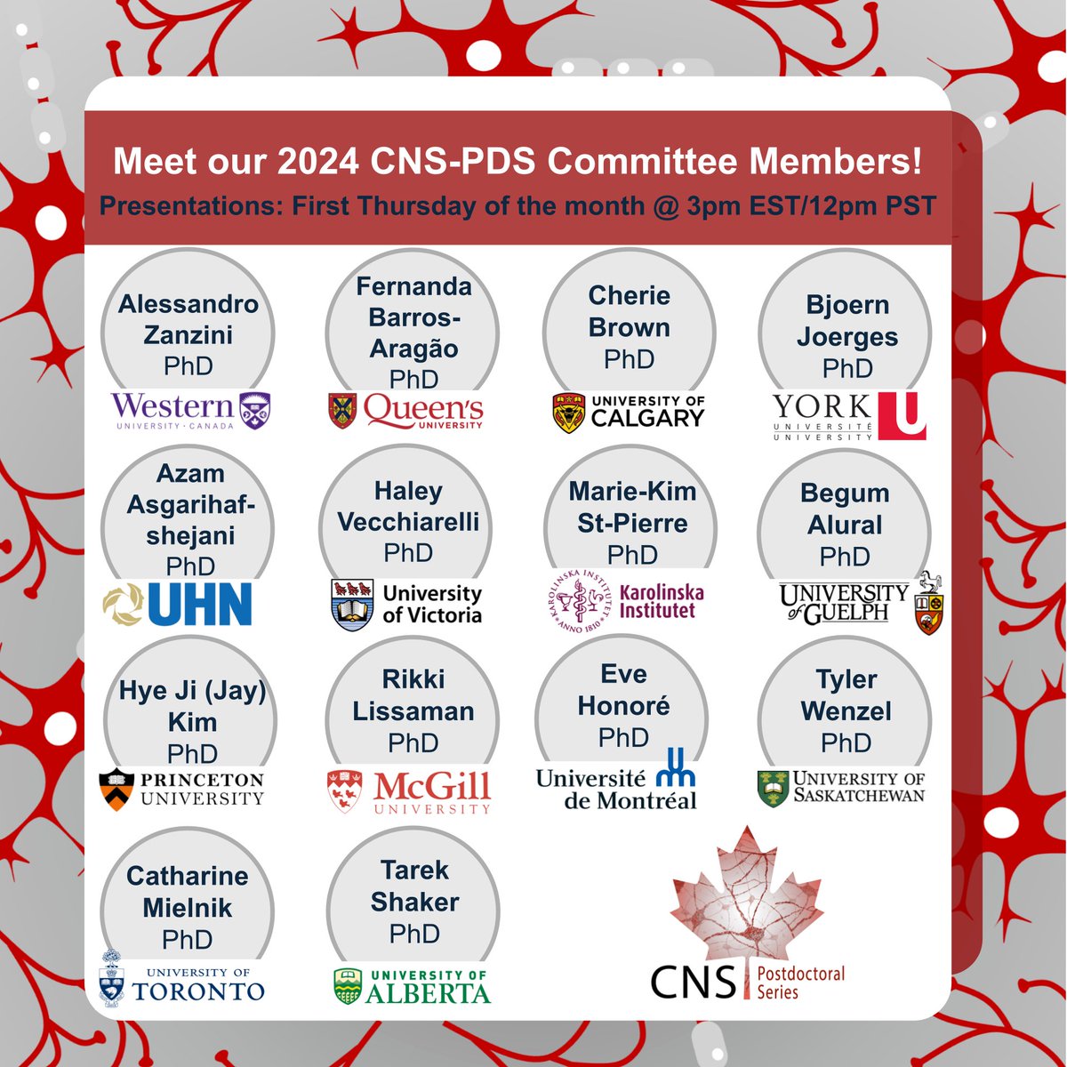These are the fellow #postdocs behind the scenes of our #Canada #neuroscience seminars this year. Thank you for your efforts! And thank you, <a href="/CAN_ACN/">CAN ACN</a>, for your continued support! 🇨🇦🧠🧪🎧
