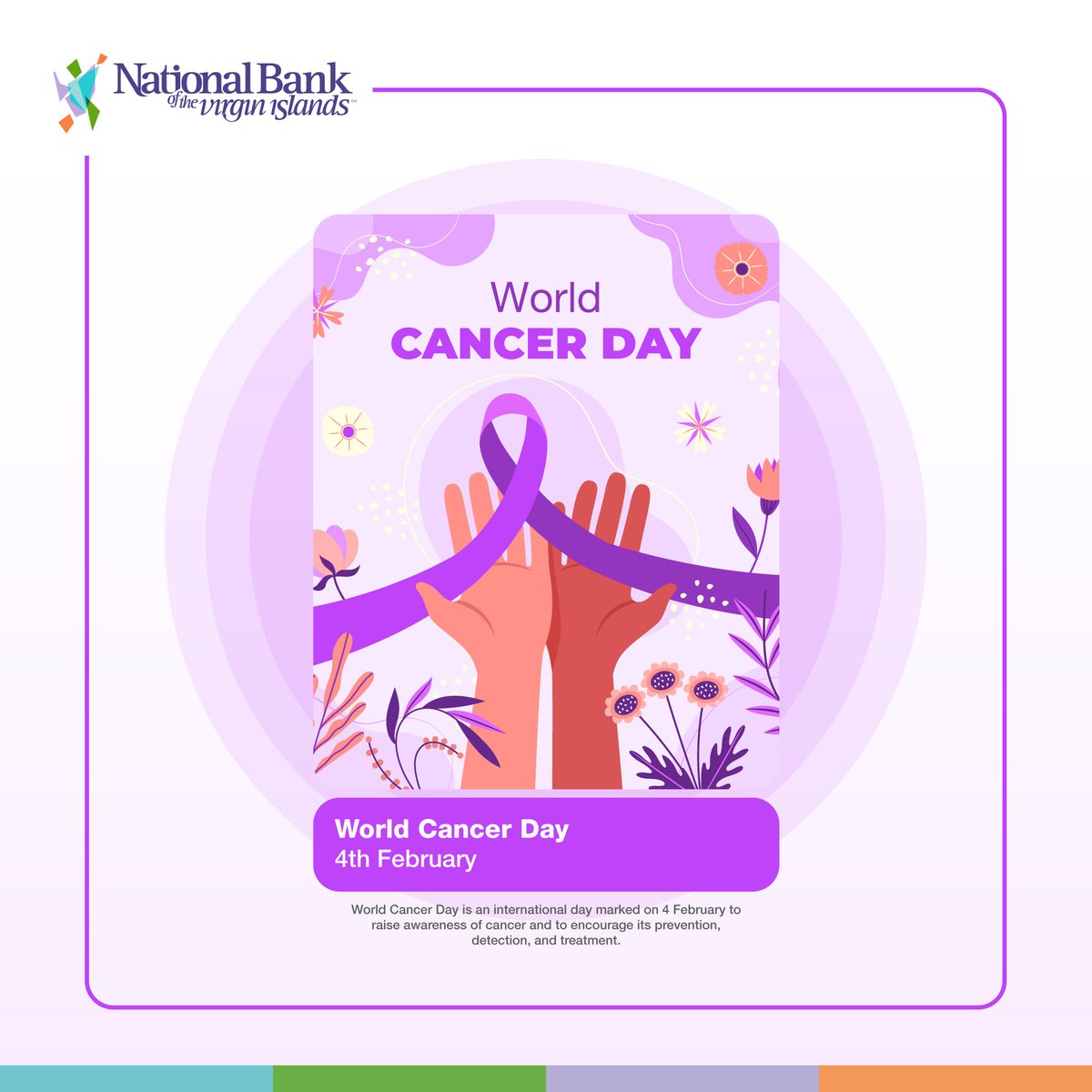 BankIslands's tweet photo. On 4 February, we extend a heartfelt call to you, no matter who you are or where you’re from – join us in raising awareness for a world free from cancer. 🤝❤️ What action will you take to bridge the gap in cancer care this World Cancer Day? #nbvi #worldcancerday #closethecaregap https://t.co/wnr9sMSxkz