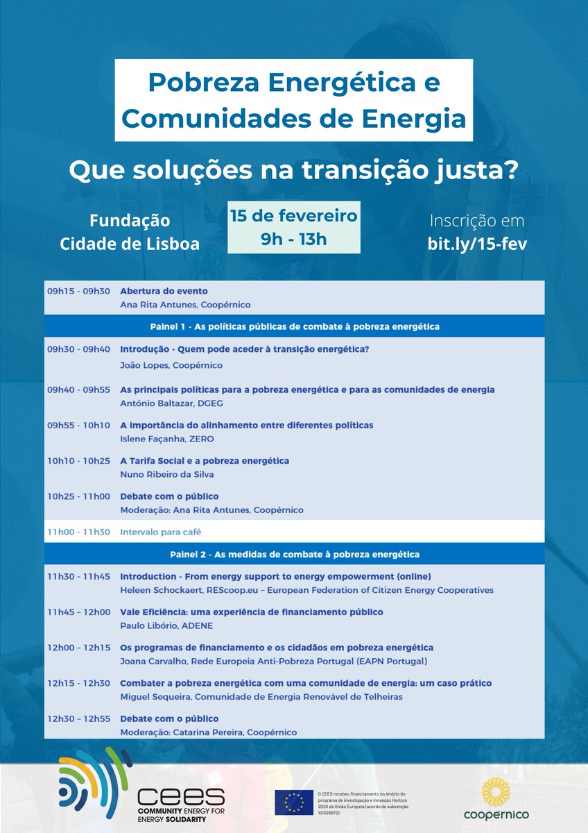Está a chegar e o programa está fechado!

🗓️ 15 de fevereiro, 9h-13h, na Fundação Cidade de Lisboa (Campo Grande 380)

👉 Inscreva-se em bit.ly/15-fev