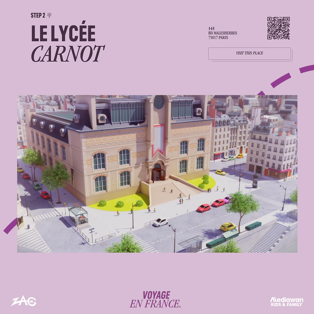 Mediawan_kf's tweet photo. Step 2: Lycée Carnot 🏫📚

@NetflixFR @zaganimation @BeMiraculousLB @MediawanFr 

3/5 https://t.co/nlDWTZv4K8
