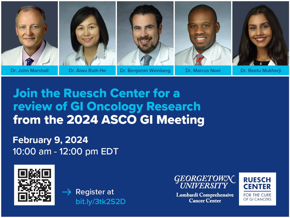 Join us on Feb 9th to discuss research presented during @ASCO #GI24. @marshalj23, @RuthHe12, @benweinbergmd, @mnoel3232, and @ReetuMukherjiMD will highlight the most compelling abstracts on Colorectal, Pancreatic, Liver, and Upper GI cancers. Register now: bit.ly/3tk2S2D