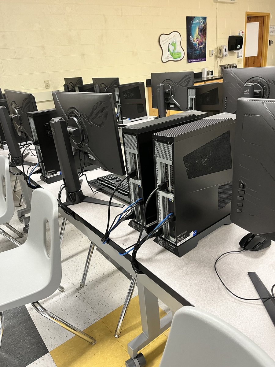 Our brand new digital design studio is up and running, and the Help Desk is on the scene to make sure the cable management is under control.  Check out the team in action, plus before and after shots of the desks