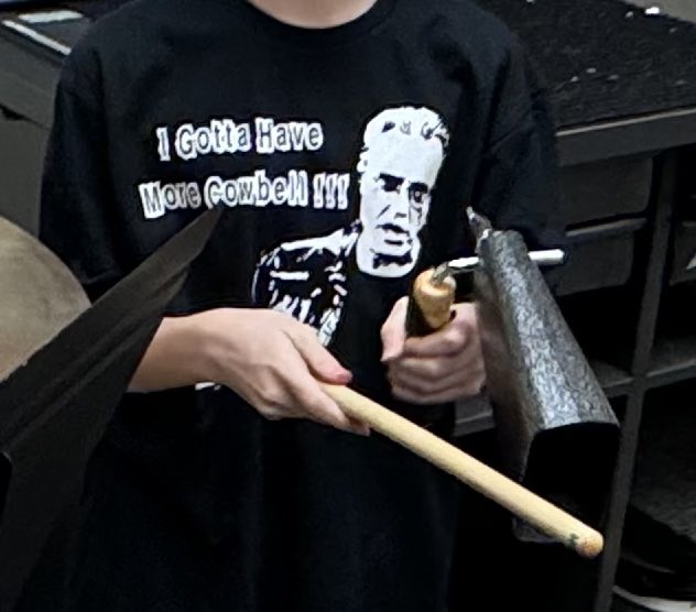 NMSBandO's tweet photo. Best shirt ever!!!
@Norfolk_MS 6th grader playing cowbell for Orchestra. https://t.co/O3p0RfDPQF