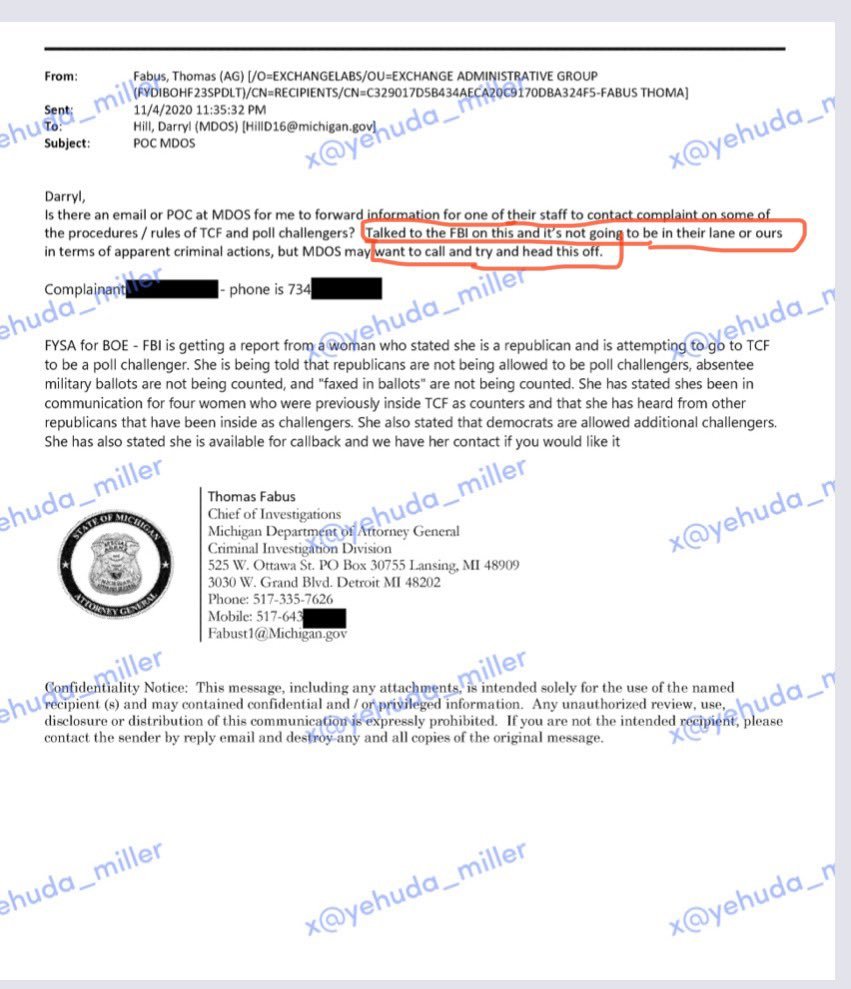 BREAKING: New FOIA documents reveal that the Department of Justice and FBI uncovered alarming 2020 election ballot fraud in Detroit, Michigan but covered it up In the emails, a DOJ official says 'This allegation, and accompanying photos, is alarming. I would like FBI to look…