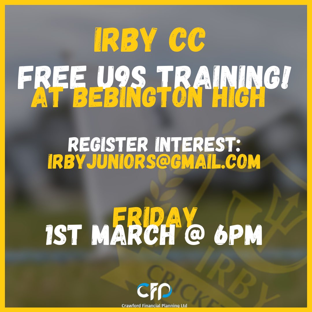 Check this out! Our FREE Cricket session went so well last year we’ve decided to run them again! U9s cricket sessions starting in March, be quick to register! #cricket #junior #training #free #wirral #liverpool #irby