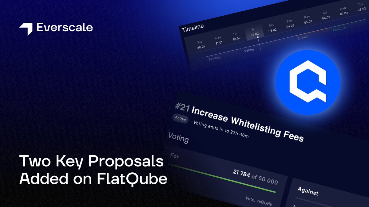 📊 Your Votes Needed on Two Key FlatQube Proposals!

Hey Everscale family, it's time to shape the future of FlatQube! Two pivotal proposals are on the table, and YOUR voice is crucial:

➖ Empty Pool Removal Proposal: A proposal has been introduced for the removal of a