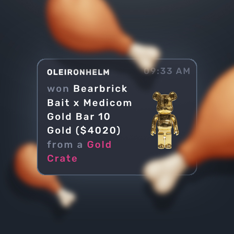 🎉 Winner, winner, chicken dinner! 🐔🍽️

Oleironhelm Just won a $4000 golden bearbrick at @sweetdotgg  Casino! 🎰✨ $80 BET -> $4000 WIN!

Can we get a round of applause? 👏 $SWEET